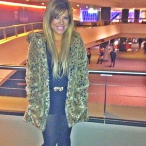 Leopard faux fur coat